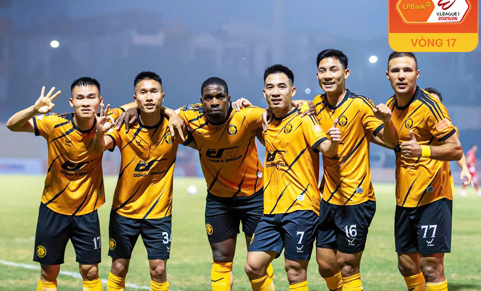 Vòng 17 V-League 2025-2026: Đông Á Thanh Hóa thắng tưng bừng

